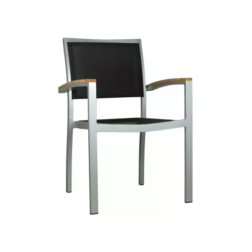 George Silver /Black  Textilene